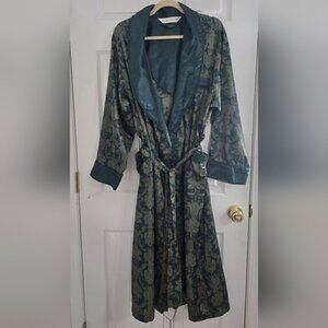 Victoria's Secret Y2K Vintage Emerald Green/Gold Long Robe Luxurious, size M/L